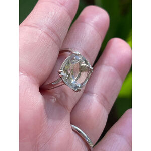 NWT Natural Green Amethyst in 925 Silver Size 7.20